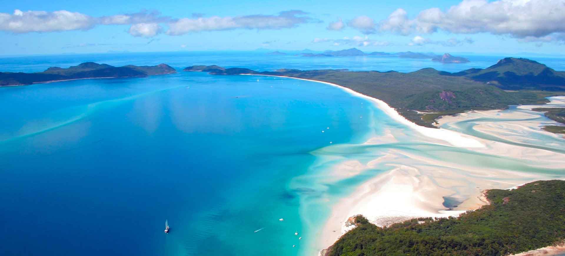 aerial view over whitsunday island