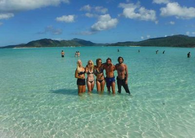 group of friends in the water at hill inlet