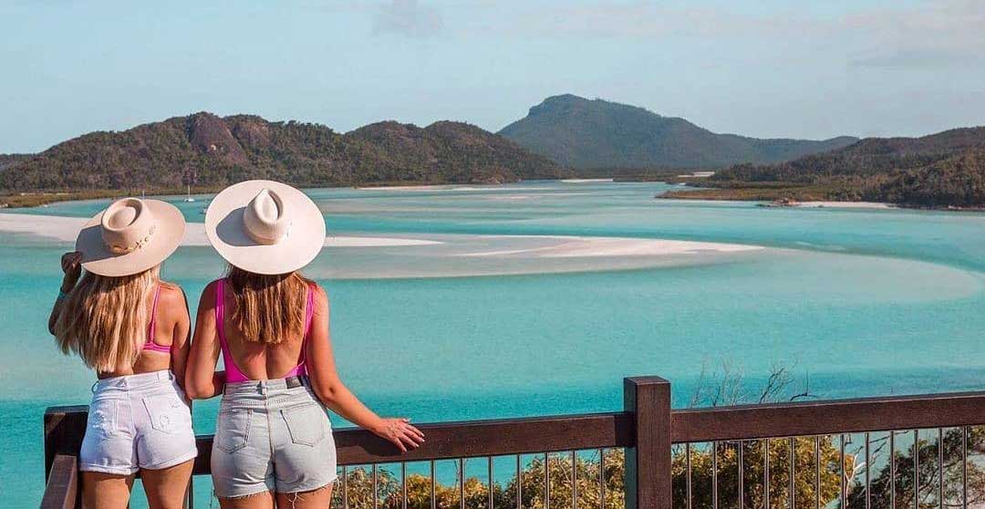 2 Girls at Hill Inlet Lookout Whitehaven Beach