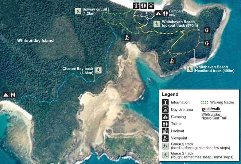 Whitehaven Beach Map For Boating And Walking (2022)