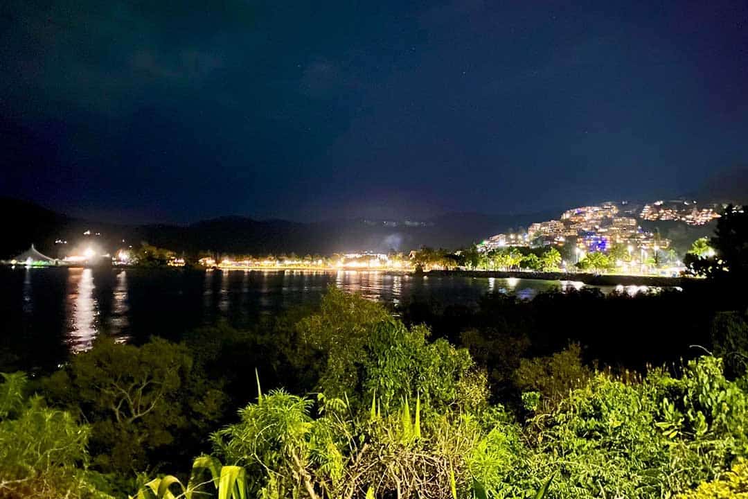 Airlie Beach at night from the Bicentennial Walkway