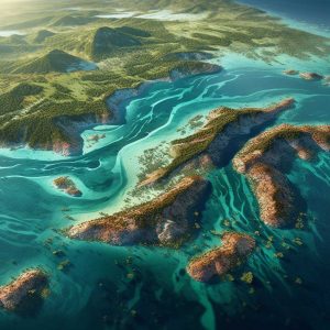 AI-artist-impreession-of-the-whitsunday-islands-being-formed