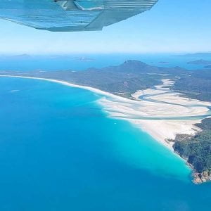 Whithaven beach from a Whitsundays Scenic Flight