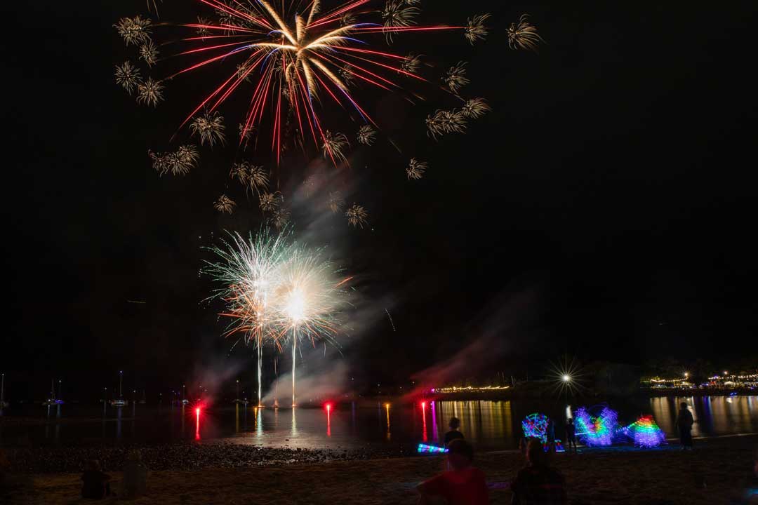 Fire works at the Great Barrier Reef Festival In Airlie Beach