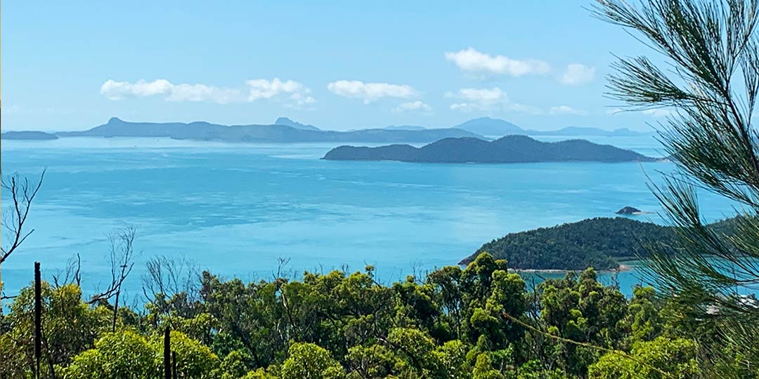 Mount Rooper walking trail Lookout looking towards the Whitsunday Islands