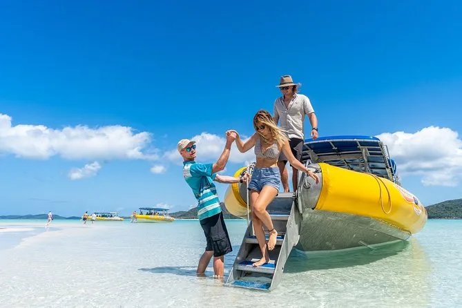 unloading guests at Whitehaven Beach